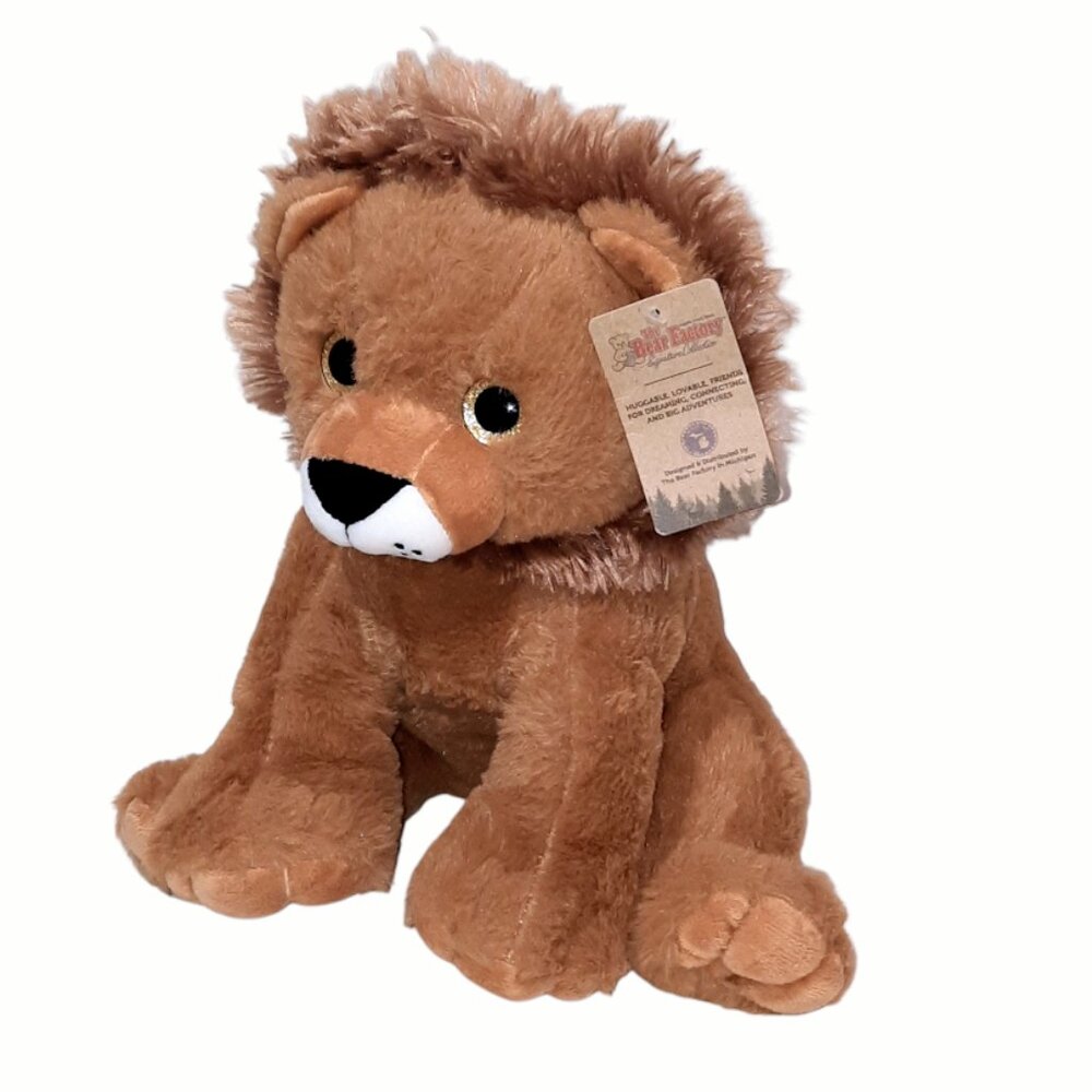 The Bear Factory Lion Gold Sparkle Eyes Plush Stuffed Toy 11"